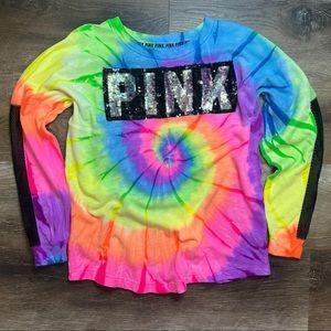 Victoria’s Secret PINK Custom Tie Dye Cowl Neck Pullover Sweatshirt